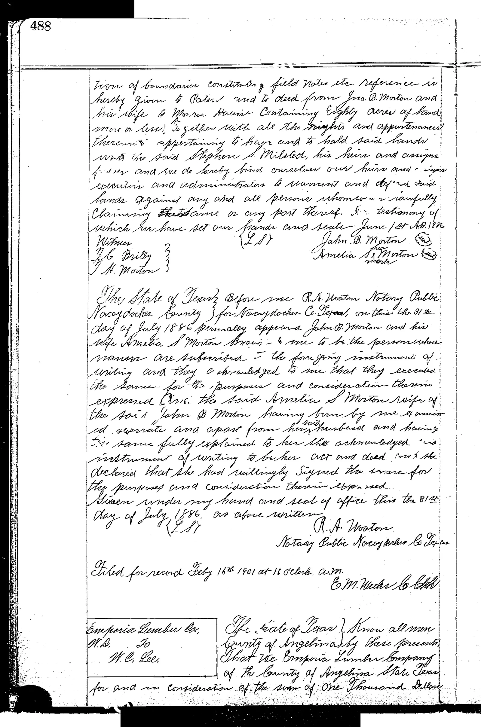 Emporia Lumber Company - Recorded Warranty Deed (Doc #20941085)